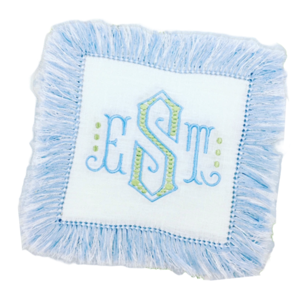 Light Blue Fringe Cocktail Napkins