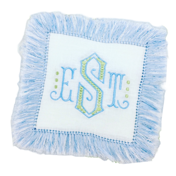 Light Blue Fringe Cocktail Napkins