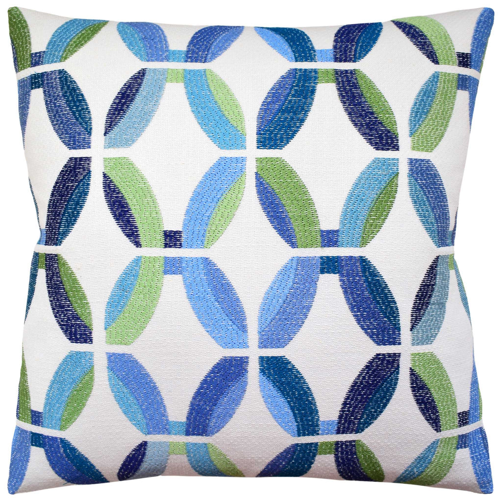 Passageway Embroidery Blue/Green Pillow