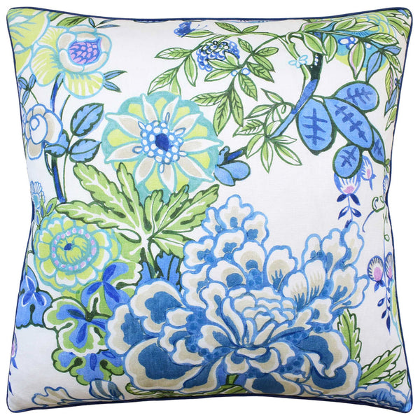 Peony Garden Blue/Green Pillow