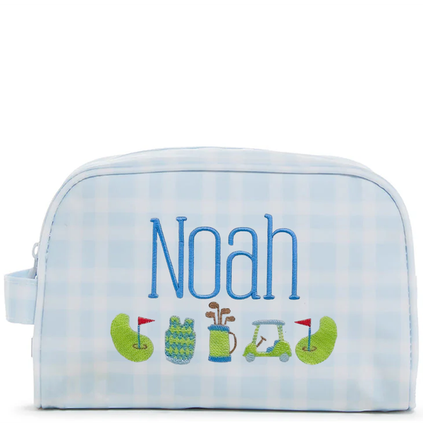 Stow It Blue Pimlico Plaid Dopp Kit