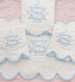 Kassatex Scallop Powder White/Powder Blue Towels