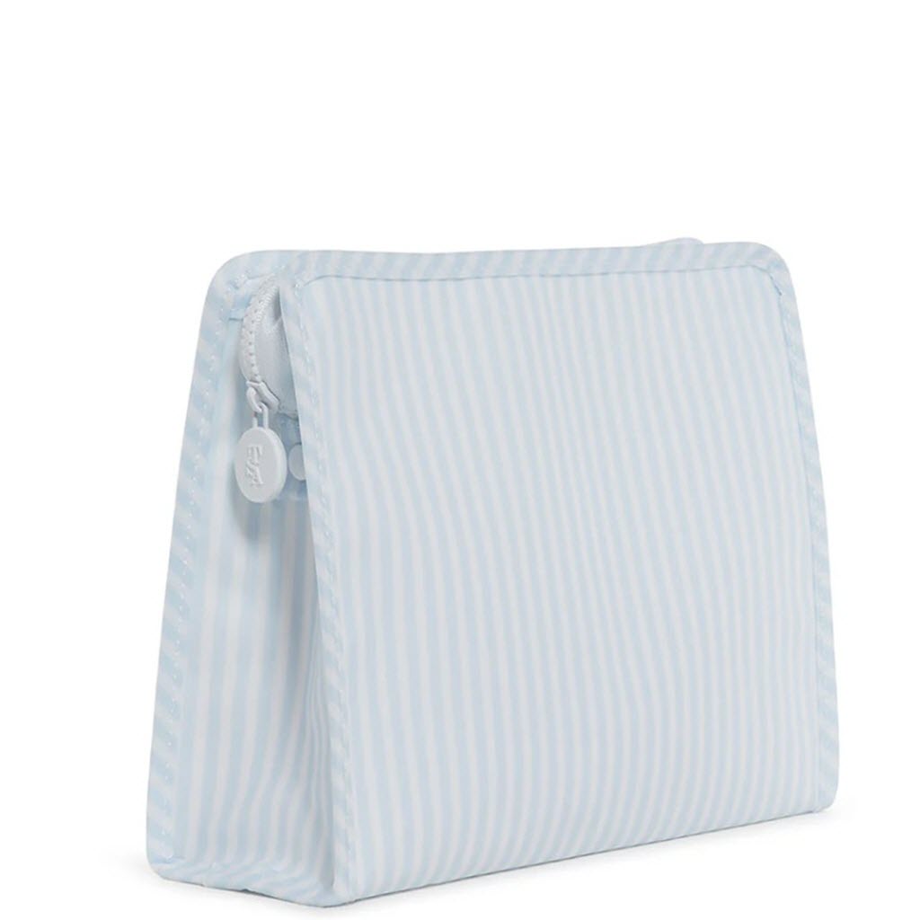 Pimlico Stripe Blue Coated Zip Pouch