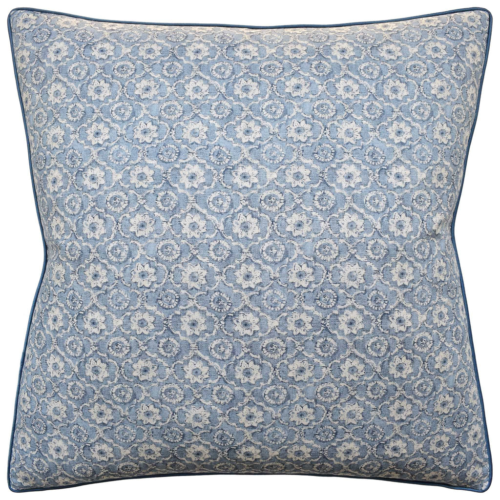 Holly Trellis Blue Pillow