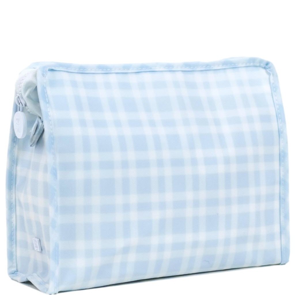 Pimlico Plaid Blue Coated Zip Pouch