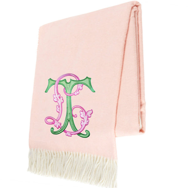 Blush Italian Herringbone Throw