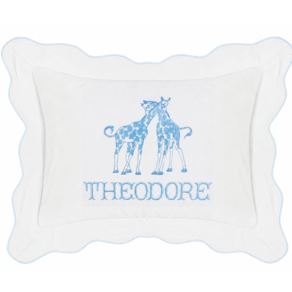 Micropipe Light Blue Scallop Boudoir Pillow