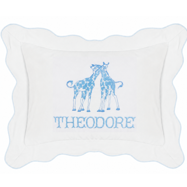 Micropipe Light Blue Scallop Boudoir Pillow