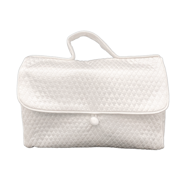 White Silk Button Bag