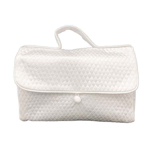 White Silk Button Bag