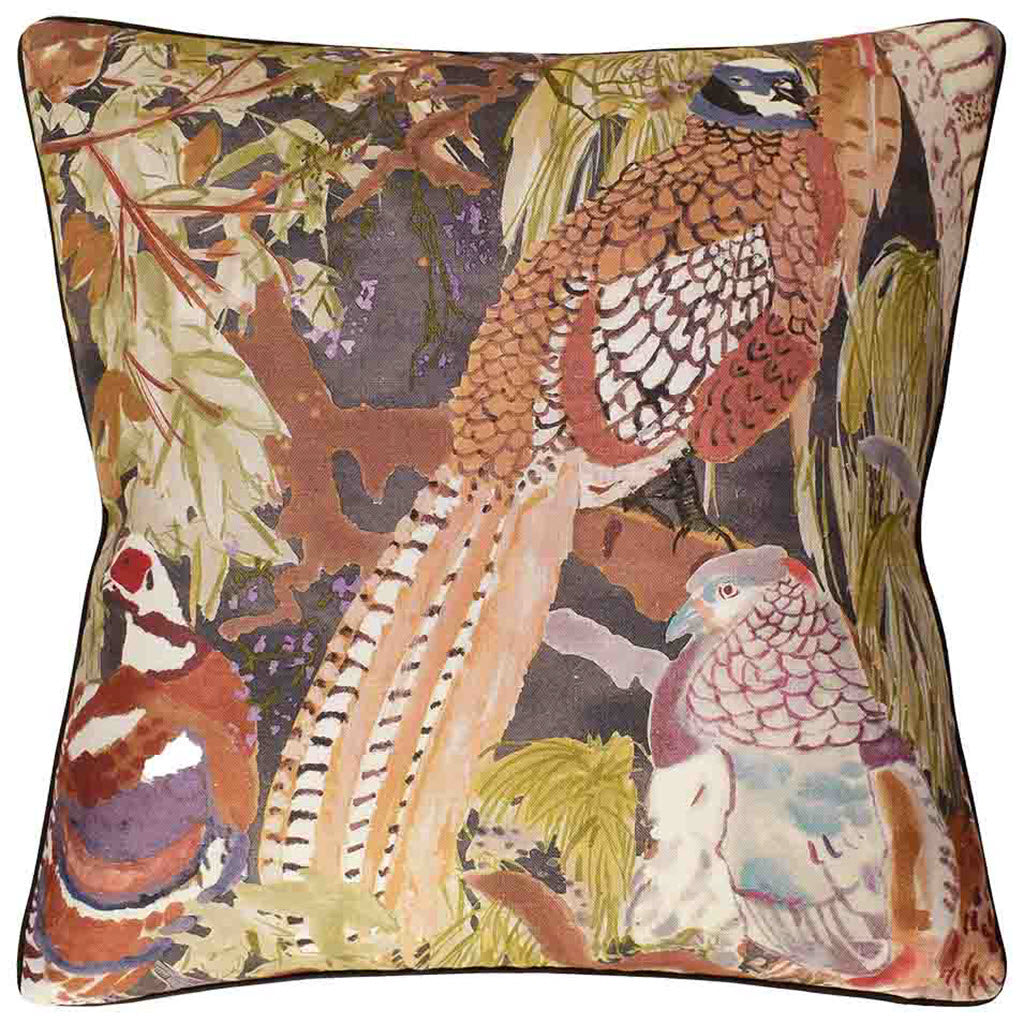 Game Birds Charcoal Pillow