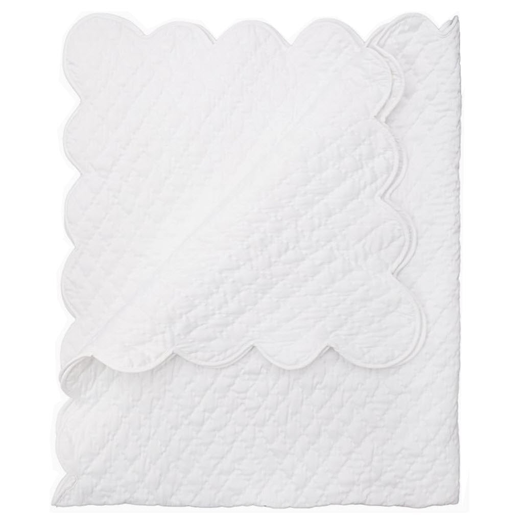 White Quilted Satin Baby Blanket