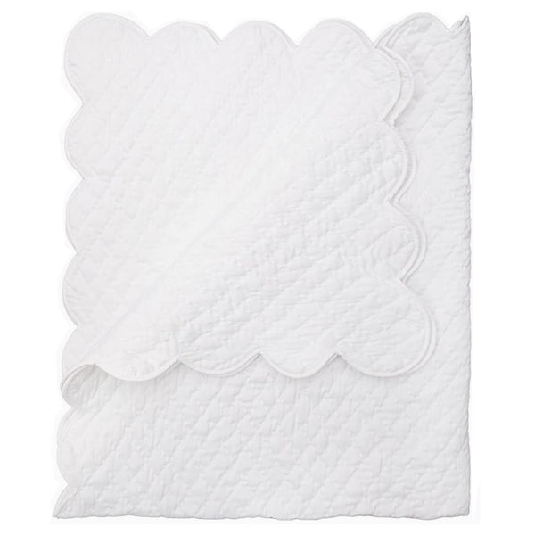 White Quilted Satin Baby Blanket