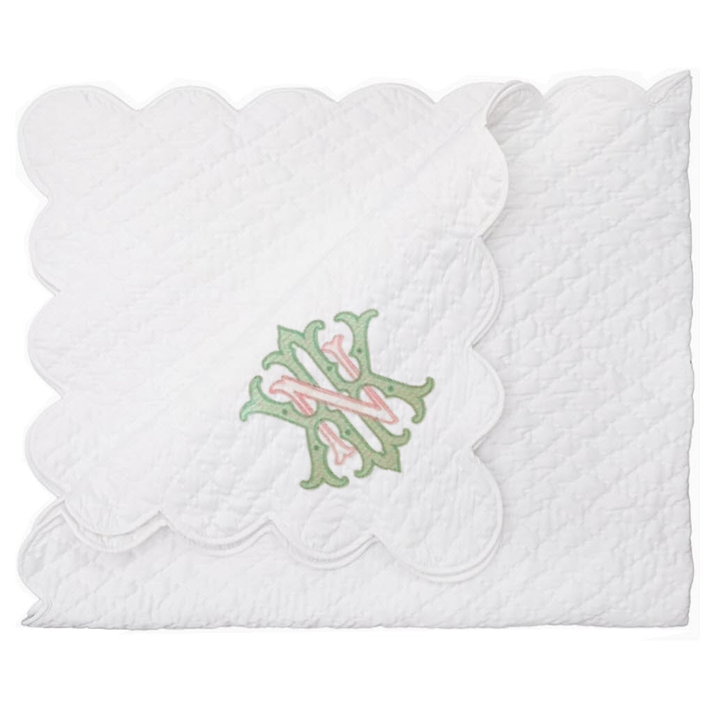 White Quilted Satin Baby Blanket