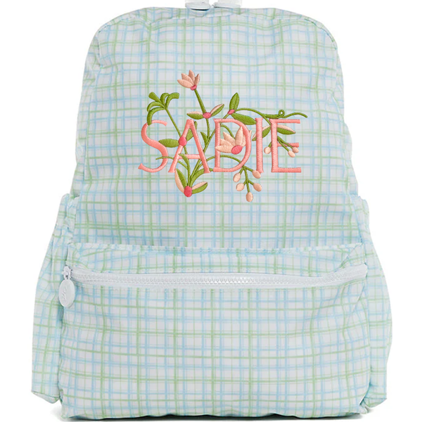 Green and Blue Classic Plaid Backpack
