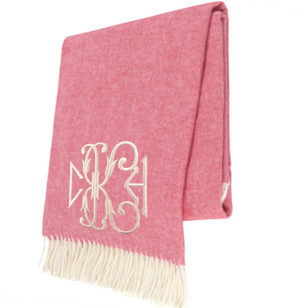 Coral Italian Herringbone Throw