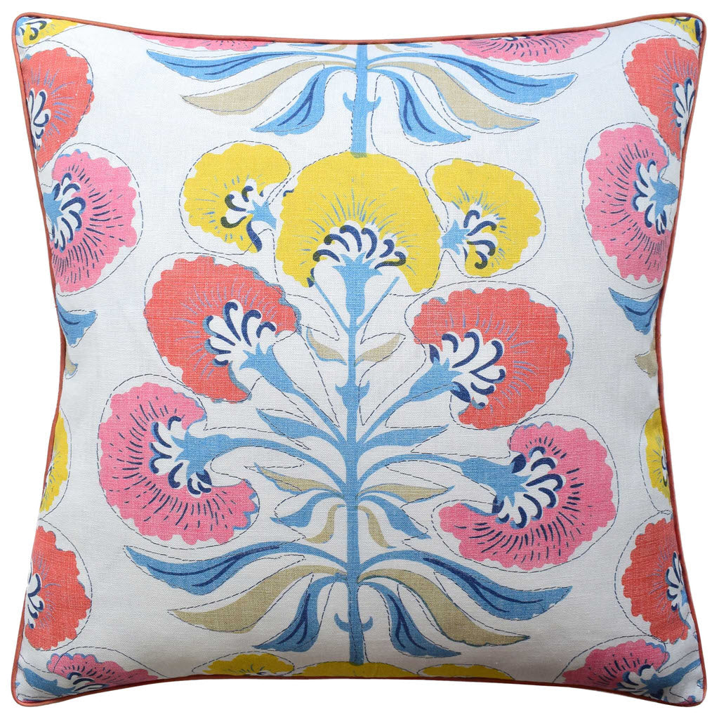 Tybee Tree Coral/Yellow Pillow