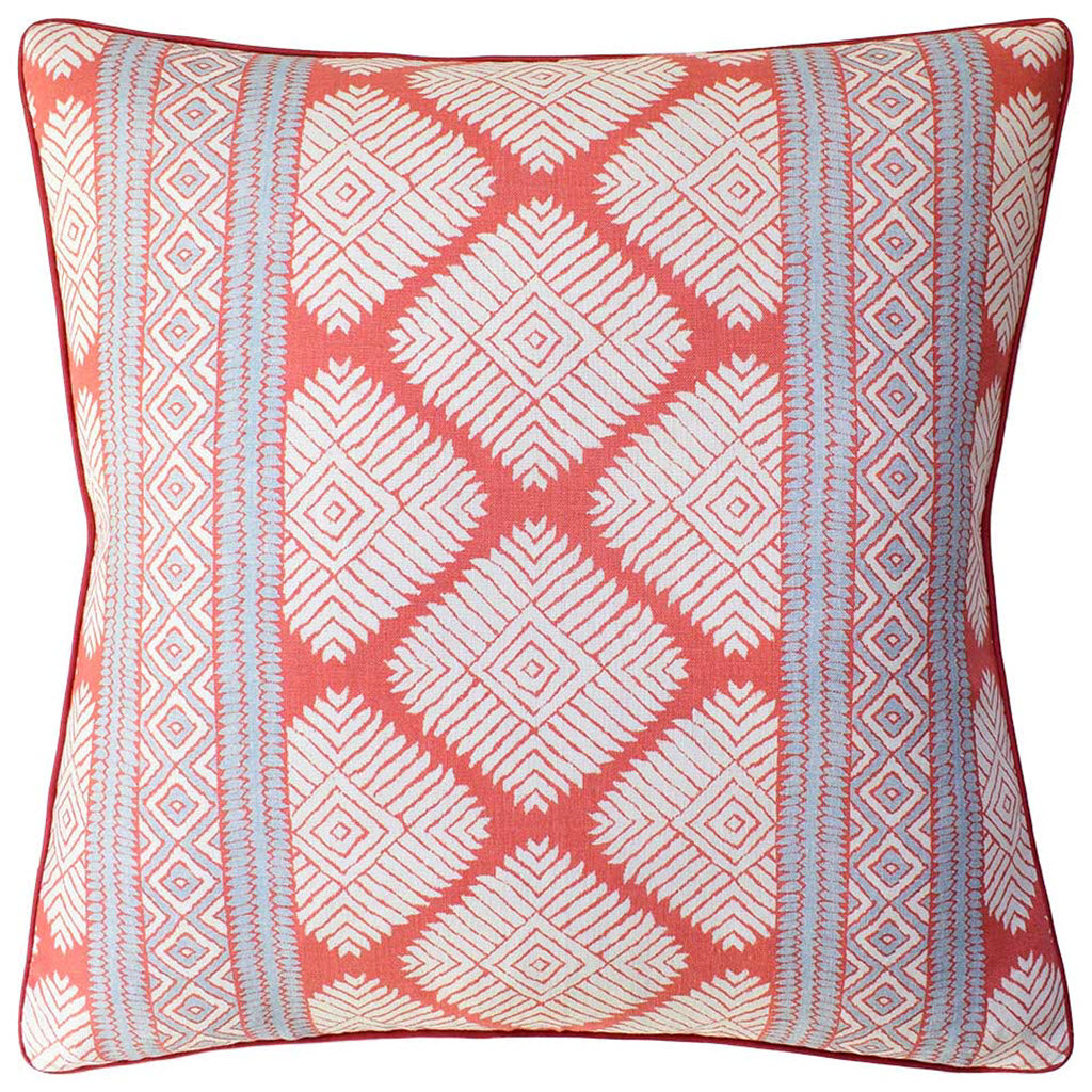 Coral and Spa Blue Austin Pillow