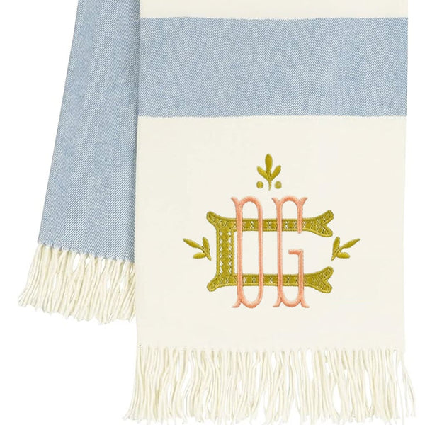 Herringbone Denim Stripe Throw