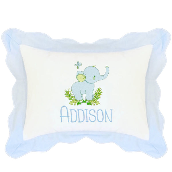 Baby Blue Flange Scallop Boudoir Pillow