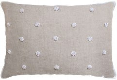 French Knot Embroidery Flax Pillow