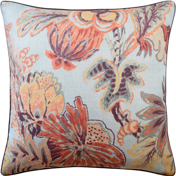 Floral Gala Blue / Cinnamon Pillow