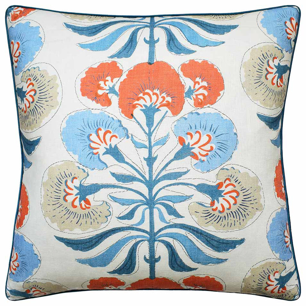 Tybee Tree French Blue/Coral Pillow