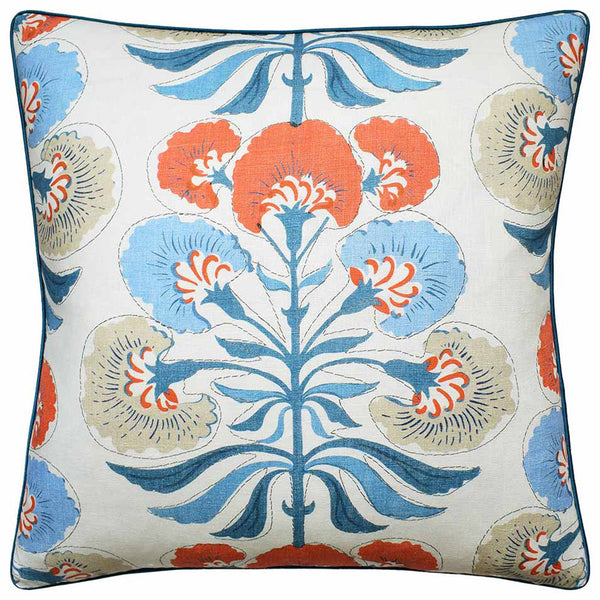 Tybee Tree French Blue/Coral Pillow