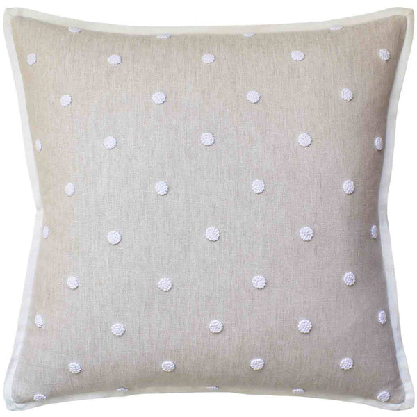 French Knot Embroidery Flax Pillow