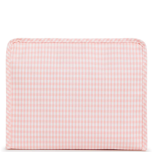 Gingham Taffy Coated Zip Pouch
