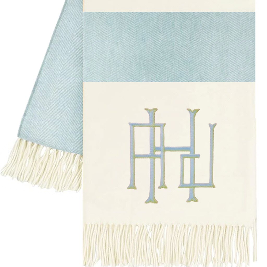 Herringbone Glacier Stripe Throw