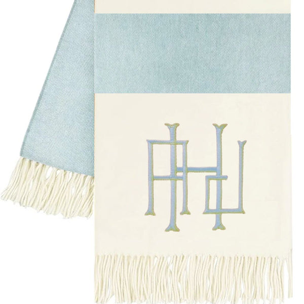 Herringbone Glacier Stripe Throw