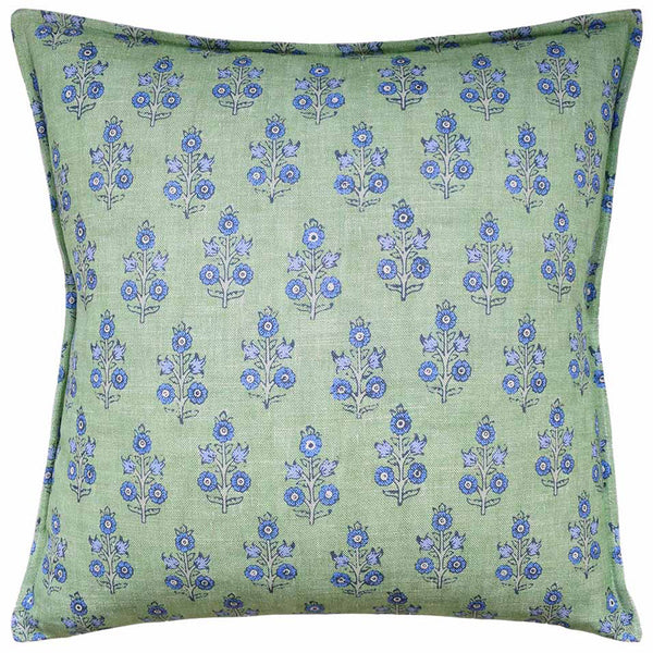 Poppy Sprig Green/Blue Pillow