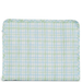 Green and Blue Plaid Coated Zip Pouch