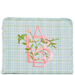 Green and Blue Plaid Coated Zip Pouch