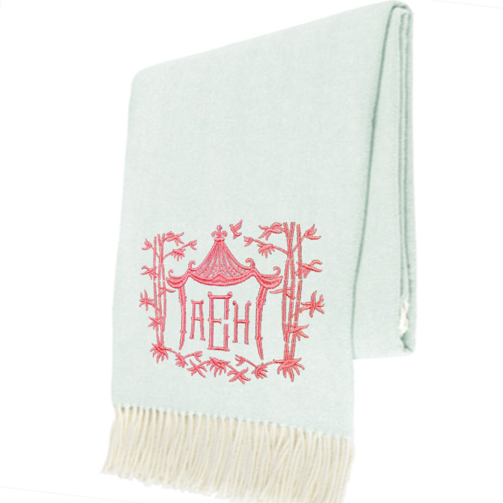 Ice Blue Italian Herringbone Throw