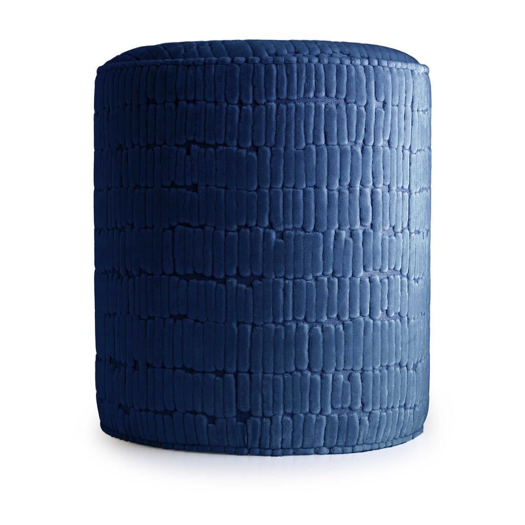 Round Meerket Indigo Ottoman