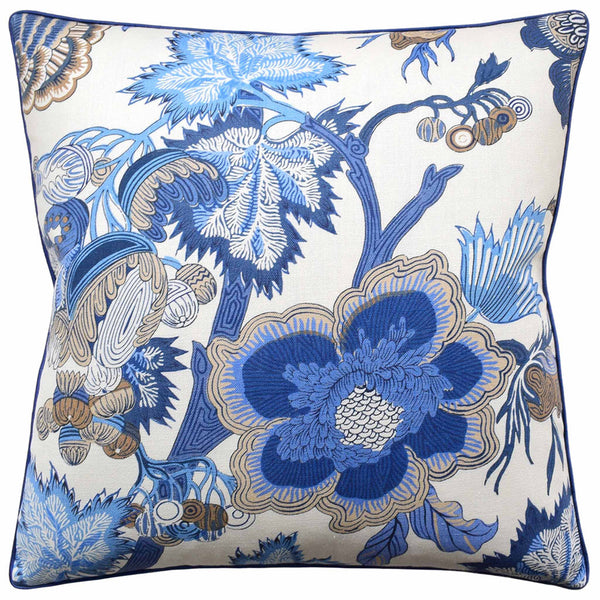 Indian Jacobean Blue/White Pillow