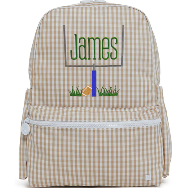 Khaki Gingham Backpack