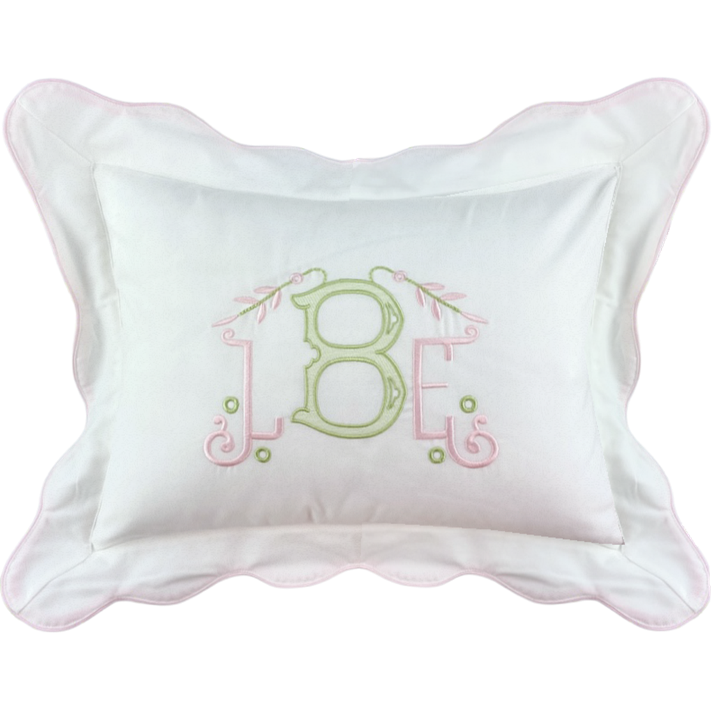 Pink Micropipe Scallop Boudoir Pillow