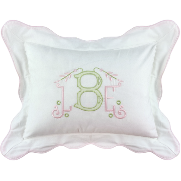 Pink Micropipe Scallop Boudoir Pillow