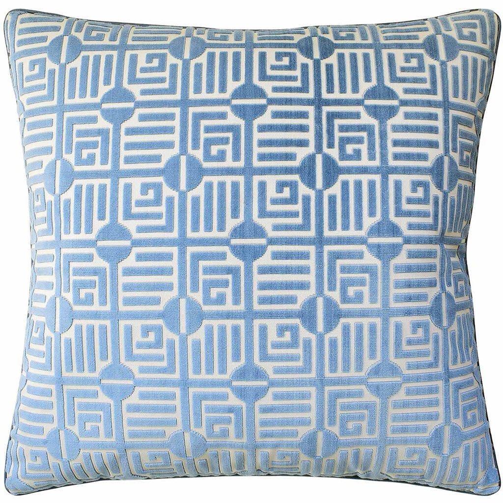 Labyrinth Velvet Blue Pillow