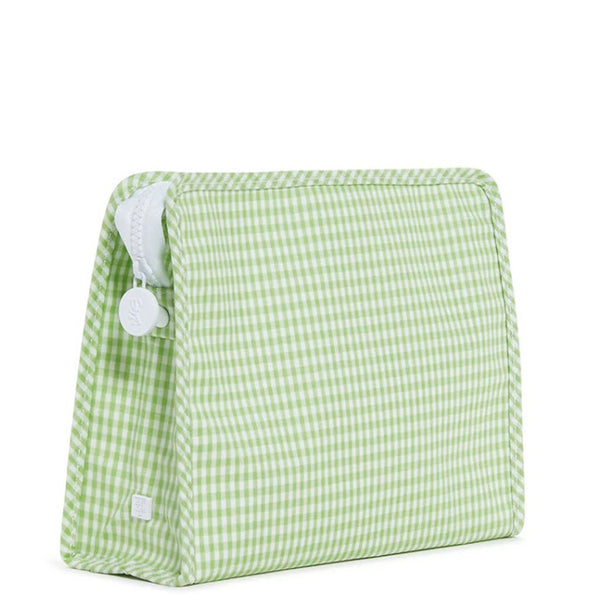 Gingham Leaf Coated Zip Pouch