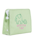 Gingham Leaf Coated Zip Pouch