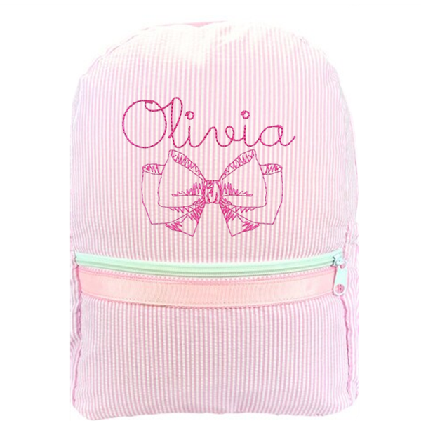 Seersucker Light Pink Medium Backpack