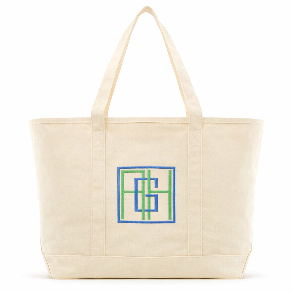 Natural Coated Canvas Maxi Tote