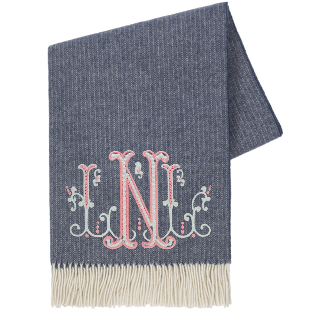 Pacific Pinstripe Cashmere Throw