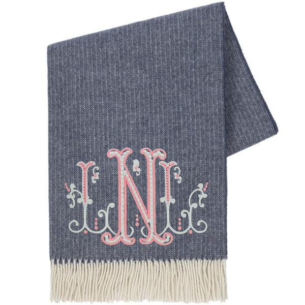 Pacific Pinstripe Cashmere Throw