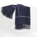 Navy Windowpane Cashmere Throw