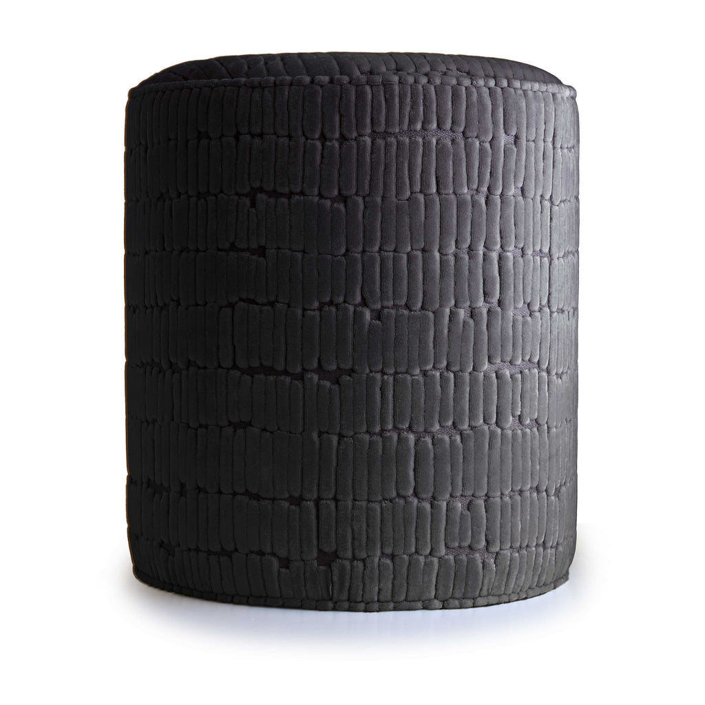 Round Meerket Obsidian Ottoman